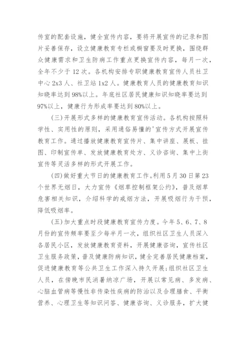 社区卫生健康年度活动方案健康社区工作方案.docx