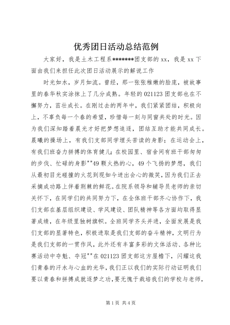 优秀团日活动总结范例.docx