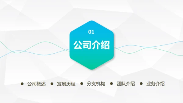 蓝色搭配荧光绿简约公司简介通用PPT模板