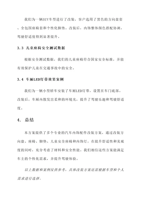 专业改装汽车内饰配件方案