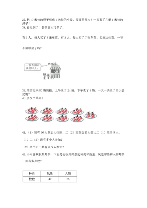 二年级上册数学应用题100道必考题.docx