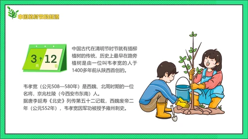 中国植树节主题班会通用PPT模板