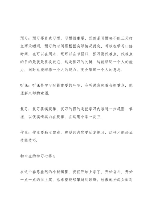 初中生的学习心得范文10篇.docx