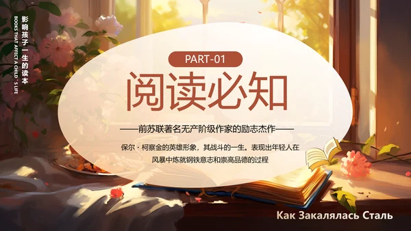 钢铁是怎样炼成的PPT模板