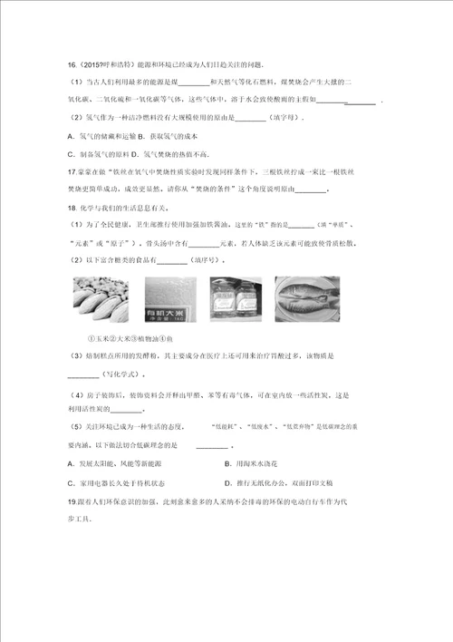 2019年湖南省邵阳市城步县中考化学仿真试题二