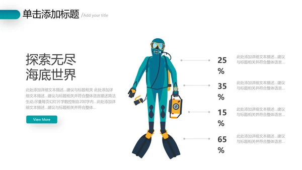 海底世界三亚旅游海洋生物游泳潜水宣传PPT