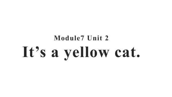 外研版（一起）一上Module 7 Unit 2 It's a yellow cat 同步备课课件