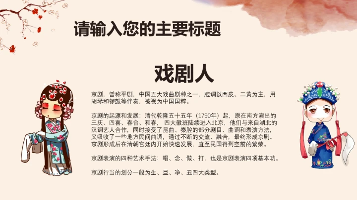 京剧中国国粹传统文化PPT