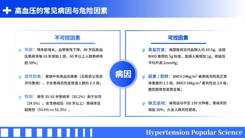 蓝色简约风全国高血压日科普PPT模板