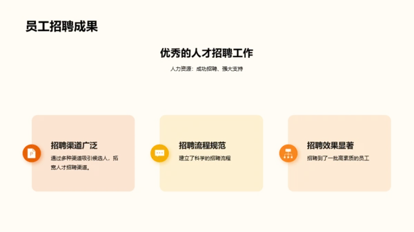 橙色插画人力资源行政年终总结PPT模板