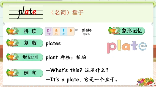 Unit 4 Healthy food 单词导学课件(共19张PPT)