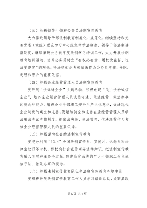 关于全市商贸系统“五五”普法工作的指导意见.docx