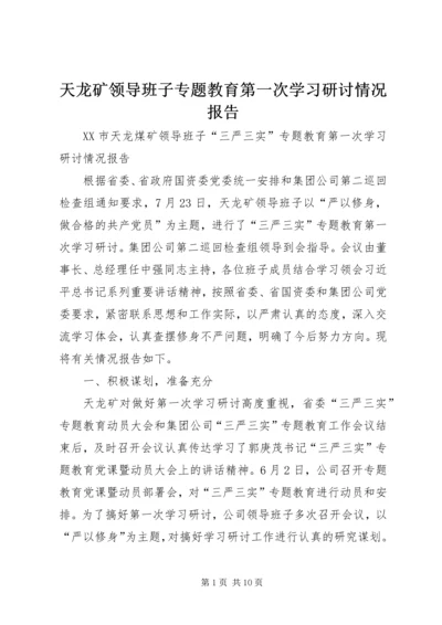 天龙矿领导班子专题教育第一次学习研讨情况报告.docx