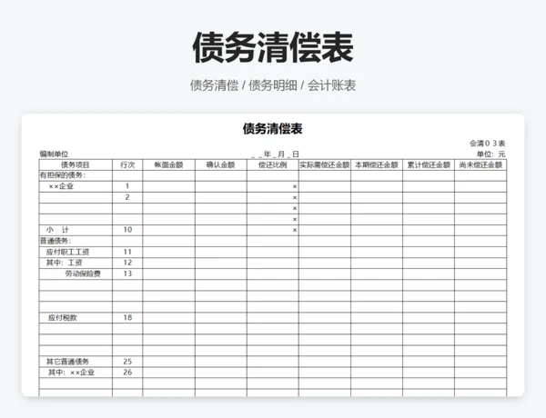 清算资产负债表