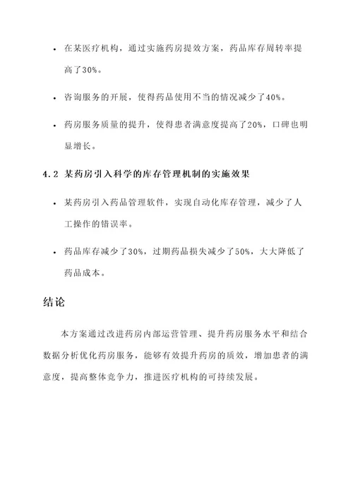 药房服务质效提升方案