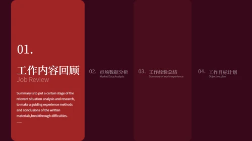 暗红色网页风年终汇报总结通用PPT模版