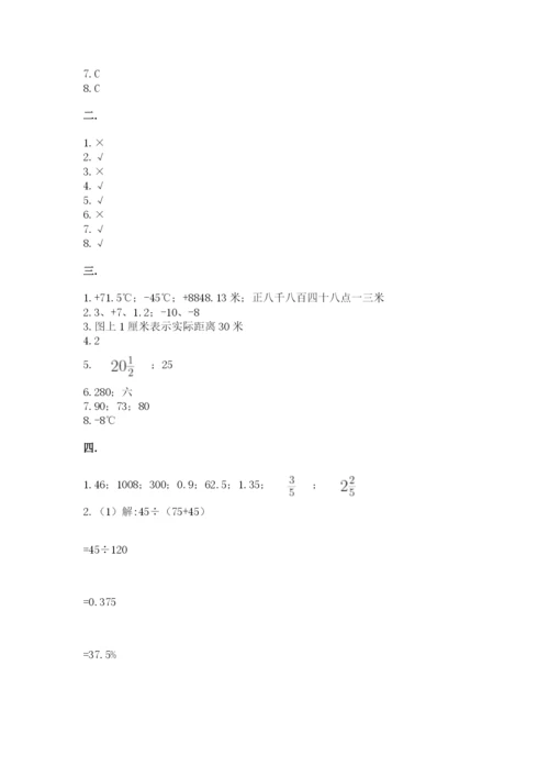 最新人教版小升初数学模拟试卷及参考答案【新】.docx