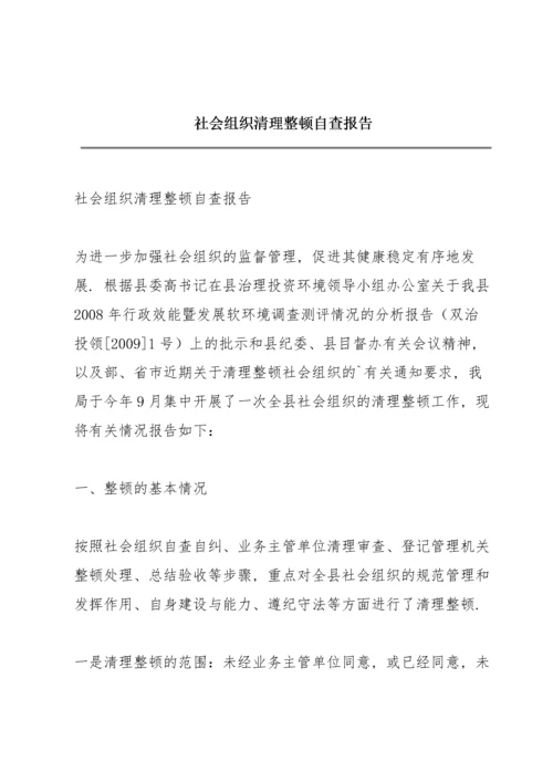 社会组织清理整顿自查报告.docx