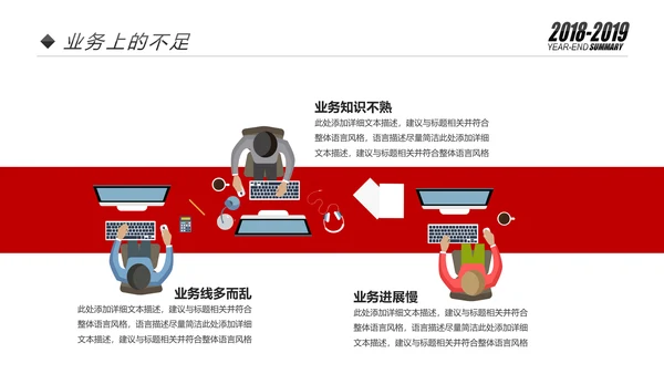 红蓝2019销售部市场部年终总结计划PPT模板
