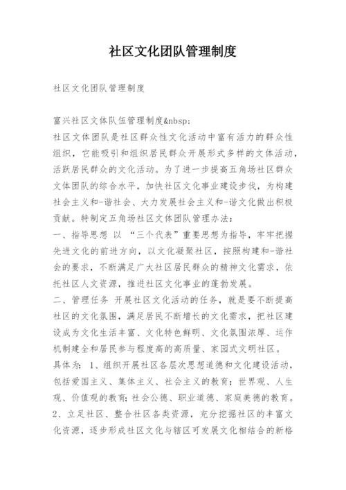社区文化团队管理制度.docx