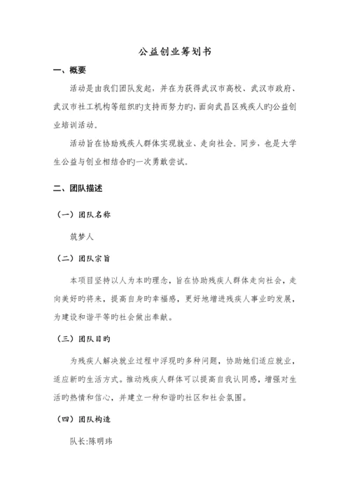 公益创业综合计划书.docx