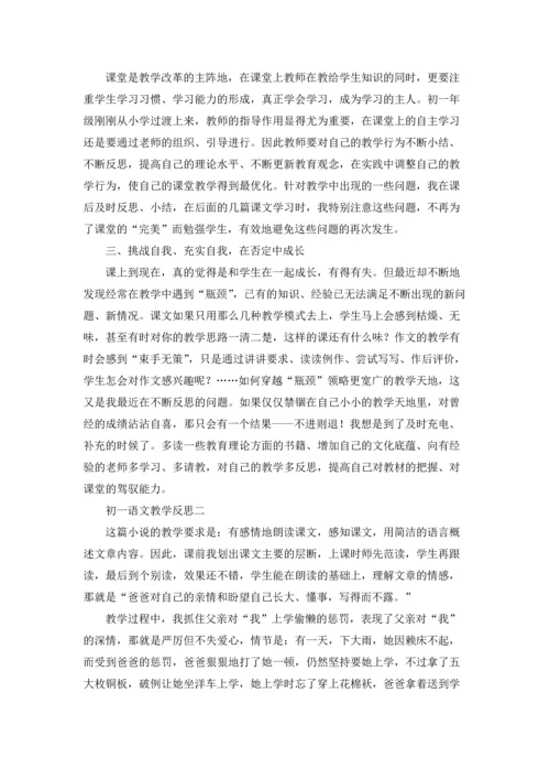 初一语文教学反思优秀3篇.docx