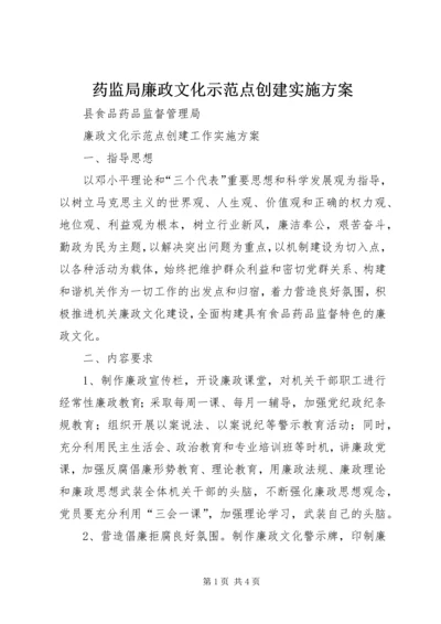 药监局廉政文化示范点创建实施方案 (2).docx