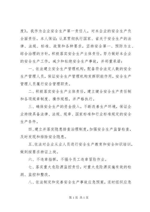 安全承诺书范文格式.docx