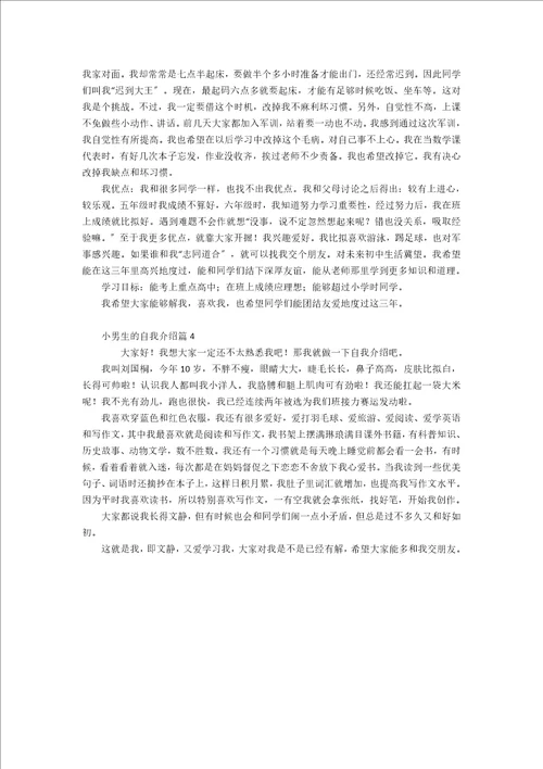 关于小男生的自我介绍4篇