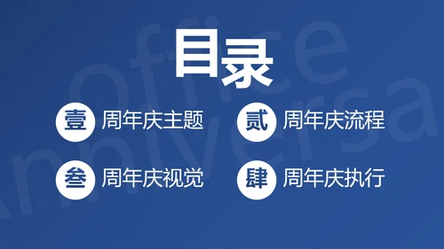 简约高级蓝色公司周年庆活动策划PPT模板