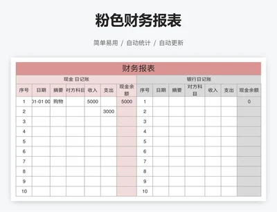 粉色财务报表