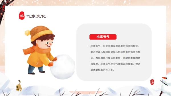 小寒雪人通用PPT模板