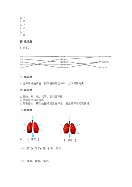 教科版科学四年级上册期末测试卷（考点精练）.docx