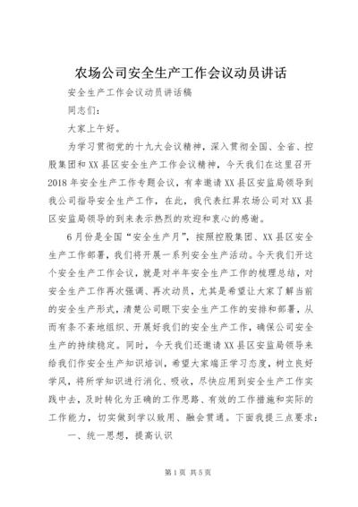 农场公司安全生产工作会议动员讲话.docx