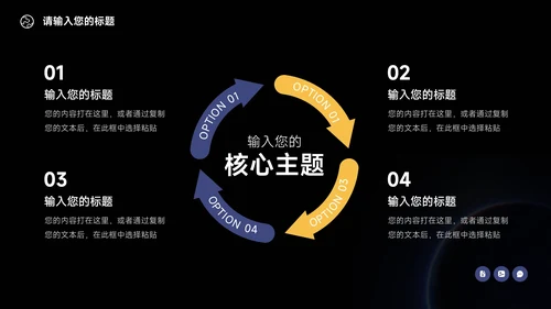 蓝色暗色大气新媒体运营报告PPT模板