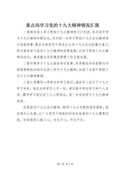 重点局学习党的十九大精神情况汇报.docx