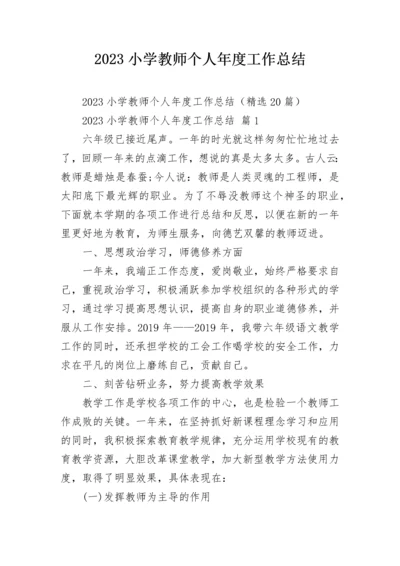 2023小学教师个人年度工作总结.docx