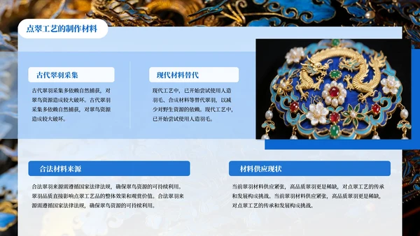黑色中国风非遗文化点翠PPT模板