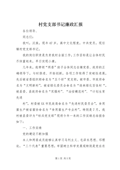 村党支部书记廉政汇报.docx