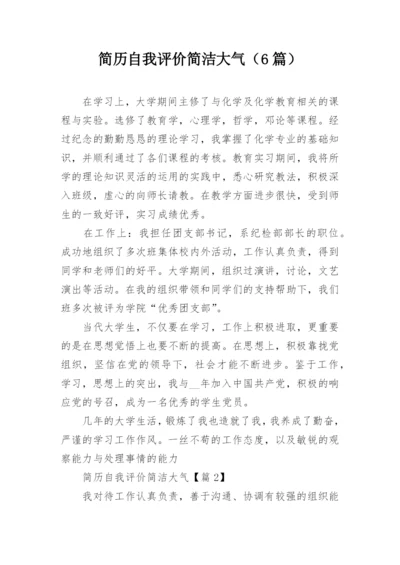 简历自我评价简洁大气（6篇）.docx