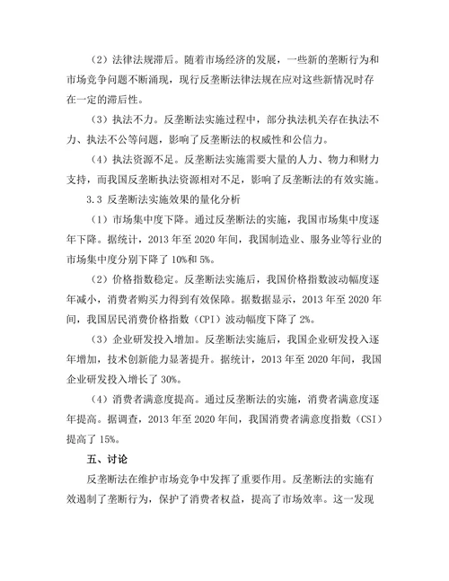 反垄断法在维护市场竞争中的作用与局限