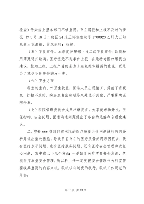 XX年2季度医疗质量管理委员会会议记录.docx