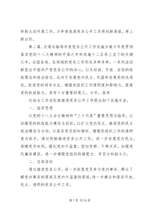 交通运输局年度党务公开工作总结.docx