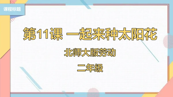 【北师大版】二年级《劳动实践指导手册》第11课《一起来种太阳花》课件