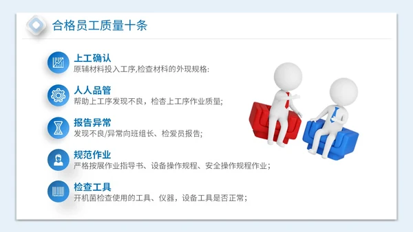 2023简约放大镜3D小人风企业公司员工质量意识会议培训模板
