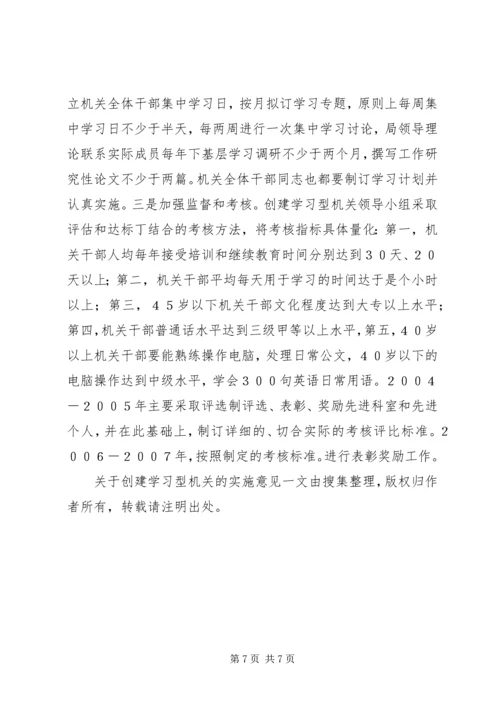 关于创建学习型机关的实施意见 (3).docx