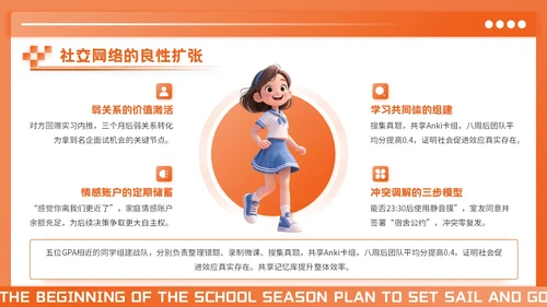 橙色3D风开学季新学年规划PPT模板