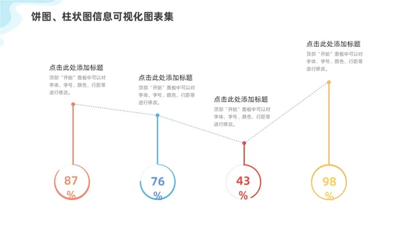 通用多彩饼图柱状图信息可视化图表集PPT