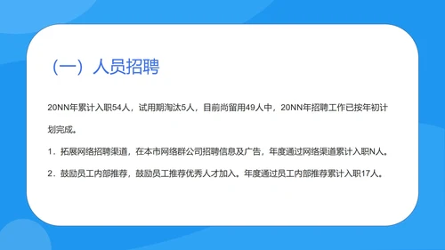 蓝色扁平风行政年度述职报告PPT模板