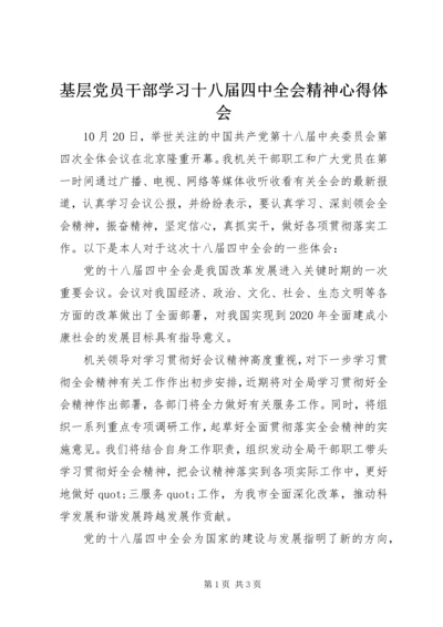 基层党员干部学习十八届四中全会精神心得体会.docx